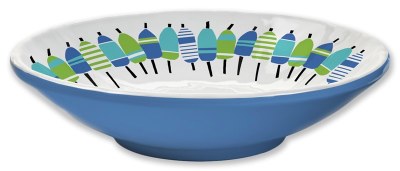 7.25" Round Buoyline Blue Green Melamine Bowl