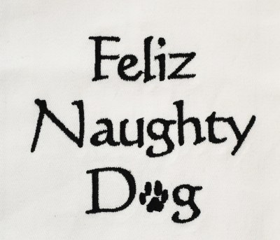 "Feliz Naughty Dog" Kitchen Towel