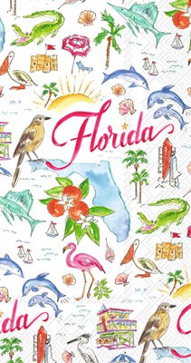 8" x 5" Florida Map Guest Towel