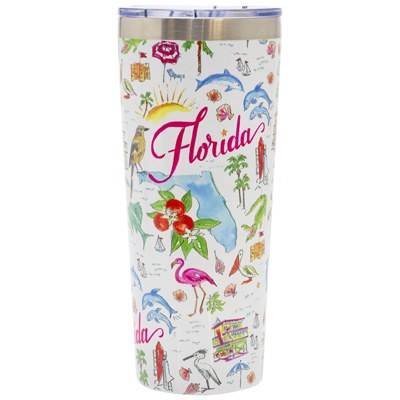 22 OZ Stainless Steel Florida Map Tumbler With Lid