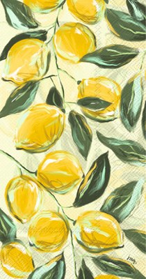 8" x 5" Painterly Lemons Guest Towel