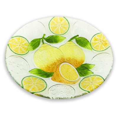 12" Round Glass Lemon Platter