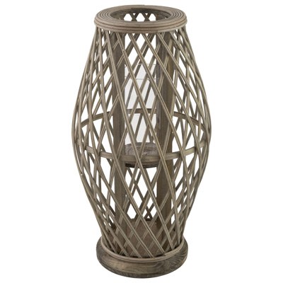 18" Taupe Bamboo Lantern