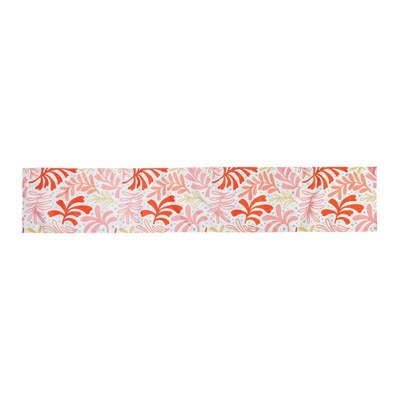 72" Coral and Yellow Fronds Table Runner