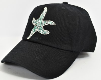 Black Starfish Bling Hat