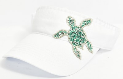 White Turtle Bling Visor