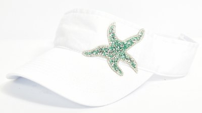 White Starfish Bling Visor