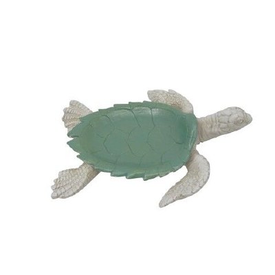8" White and Green Turtle Dish