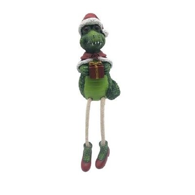 4" Christmas Alligator Shelf Sitter Statue