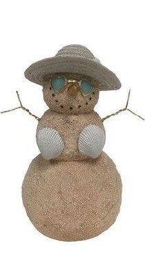 9" Girl Sand Snowman Statue