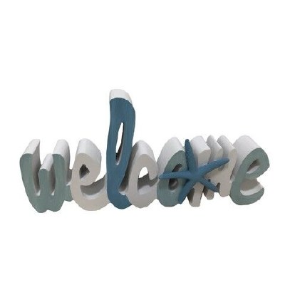 12" Blue, White, and Green "Welcome" Sign