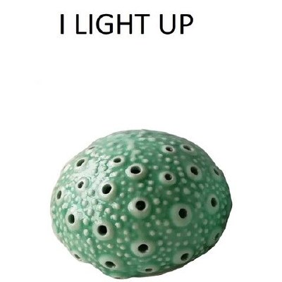 4" LED Green Ceramic Urchin