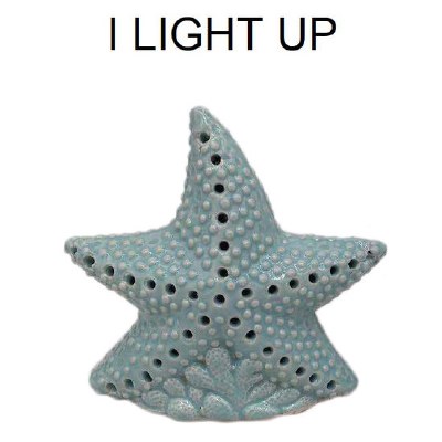 5" LED Green Ceramic Starfish