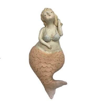 8" Coral and Pink Chubby Mermaid