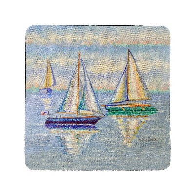 4" Square Sailing By Rubberized Coaster