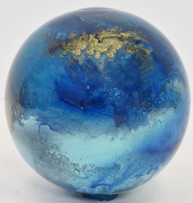 5" Blue Diamond Glass Orb