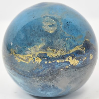 3" Blue Diamond Glass Orb