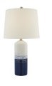 24" Blue and White Ceramic Lamp