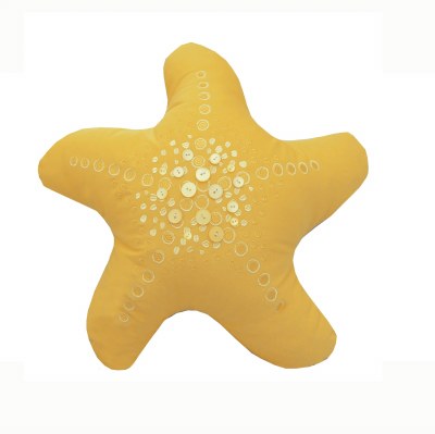 22" Yellow Marigold Starfish Shaped Indoor Outdoor Pillow