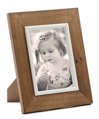 5" x 7" Brown and White Wood Picture Frame