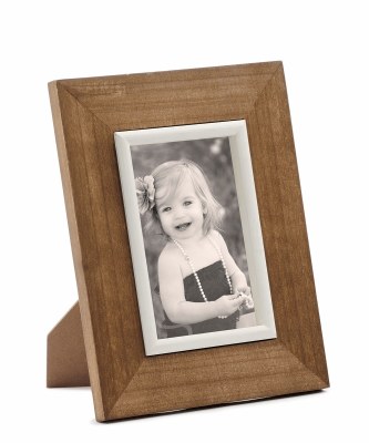 4" x 6" Brown and White Wood Picture Frame