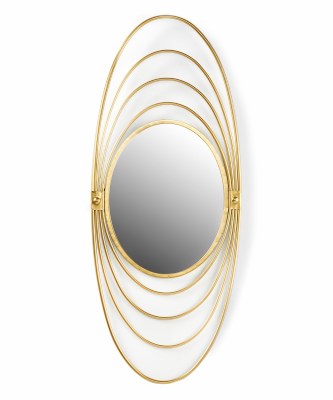 38" x 16" Gold Metal Oval Mirror