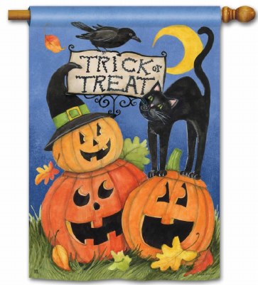 40" x 28" "Trick or Treat" Pumpkin Flag Halloween Decoration
