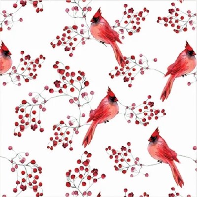 Cardinal and Red Berries Lunch Napkin