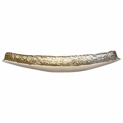 Small Silver and Gold Textured Metal Tray