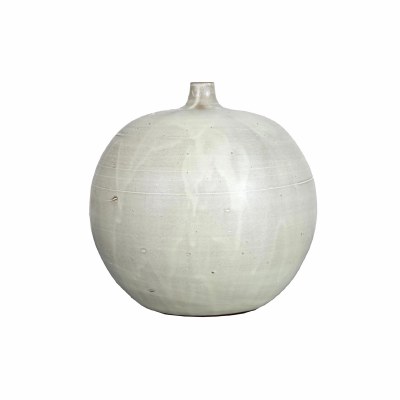 10" Round Light Green Ceramic Vase