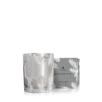 6.5 Oz Fraiser Fir Fragrance Silver Glass Jar Candle