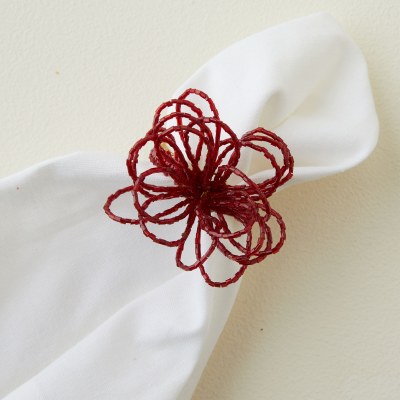 Red Bead Bow Napkin Ring