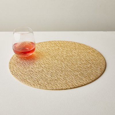 15" Round Textured Gold Placemat