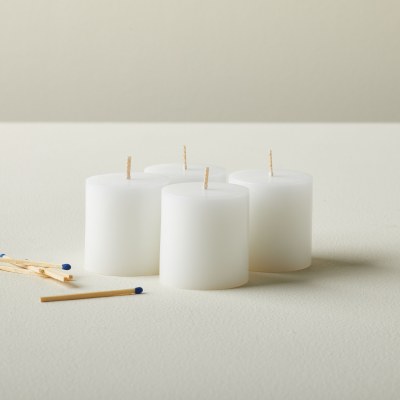 Set of 4 2" x 2" White Pillar Candles