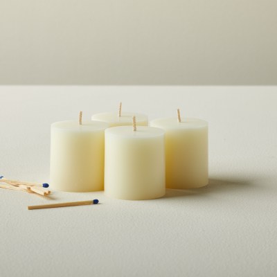 Set of 4 2" x 2" Ivory Pillar Candles