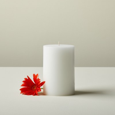 4" x 6" White Pillar Candle