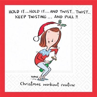 Christmas Workout Beverage Napkin