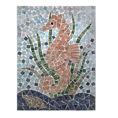 16" Mosaic Seahorse Wall Plaque