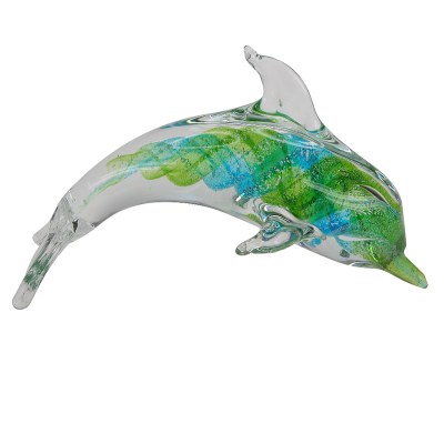 7.5" Multicolor Glass Dolphin Figurine