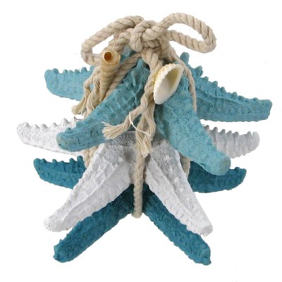 Set of Three Light Blue, White, and Teal Starfish