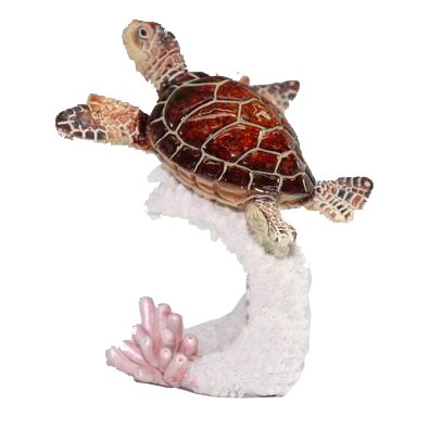 5" Reisn Turtle on Coral Figurine