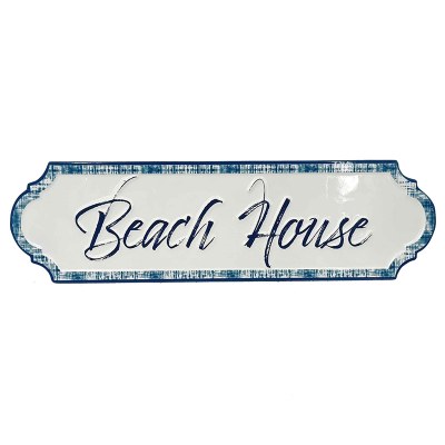 23" Metal Beach House Plaque