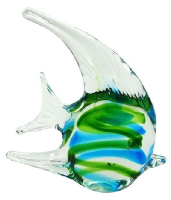 5" Green and Blue Swirl Angel Fish