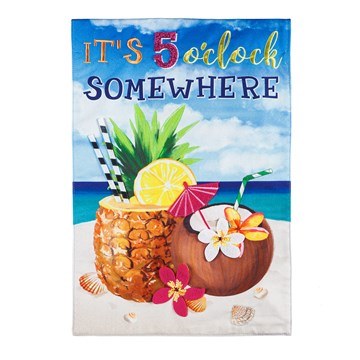 12.5" x 18" Mini 5 Oclock Somewhere Pinocolada Island Flag