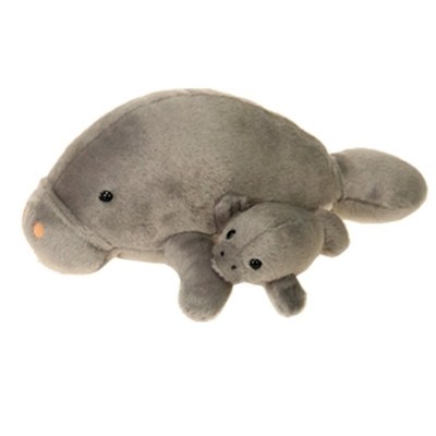 11" Manatee With a Baby Manatee Plush Toy
