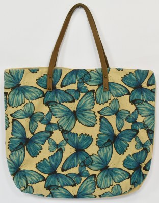 18" x 20" Multi Blue Butterfly Tote Bag