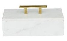 Marble Box With Lid & Gold Handle