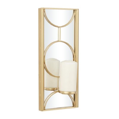 18" x 5" Gold Mirror Wall Sconce