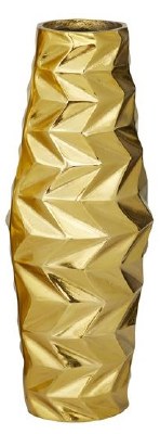15" Gold Metal Textured Vase