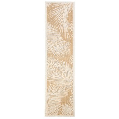 1.11' x 4.11' Sand Fronds Indoor/Outdoor Runner